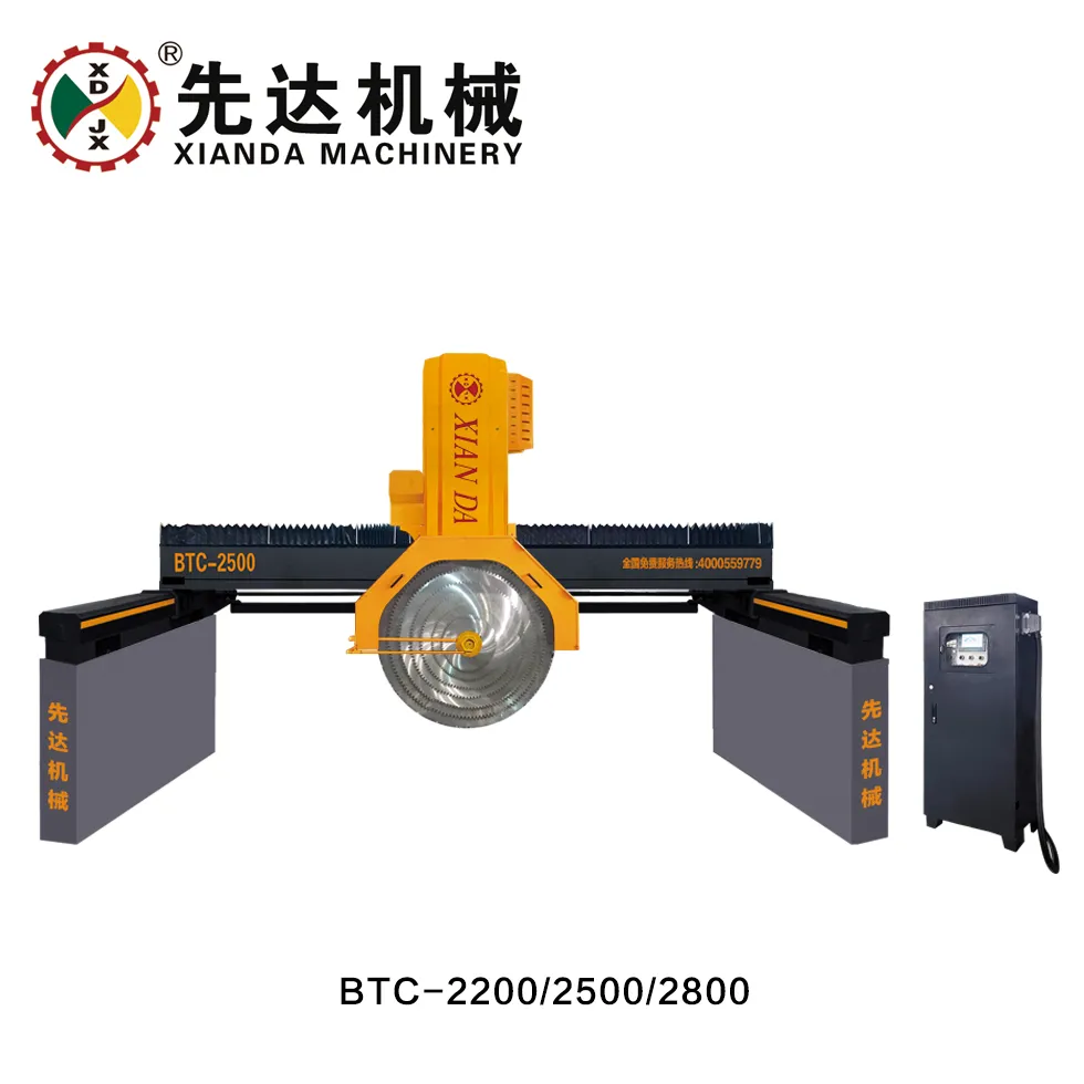Tự động th&ocirc;ng minh Monoblock 5 trục CNC Bridge Saw Cutting Machine cho Granite Marble Quartz với 3400 * 2000 * 180mm Max Processing Size 15kw Motor 380V Power 6