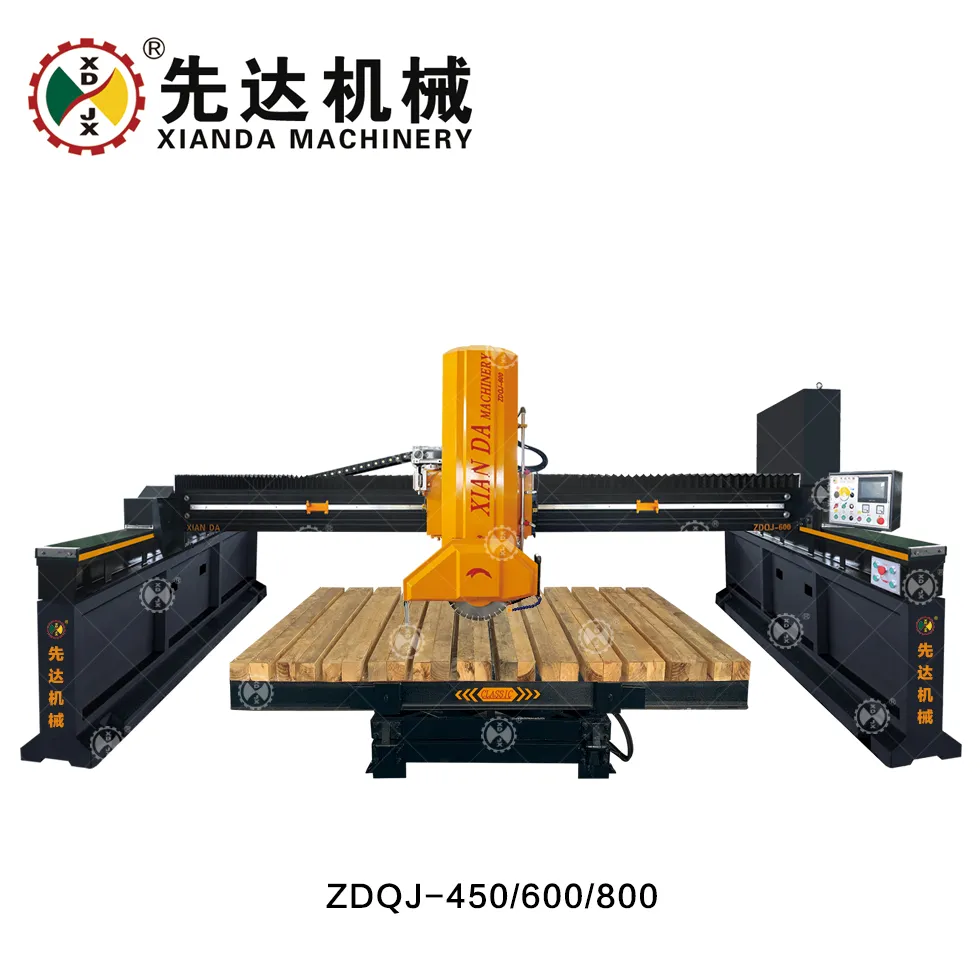 Tự động th&ocirc;ng minh Monoblock 5 trục CNC Bridge Saw Cutting Machine cho Granite Marble Quartz với 3400 * 2000 * 180mm Max Processing Size 15kw Motor 380V Power 5