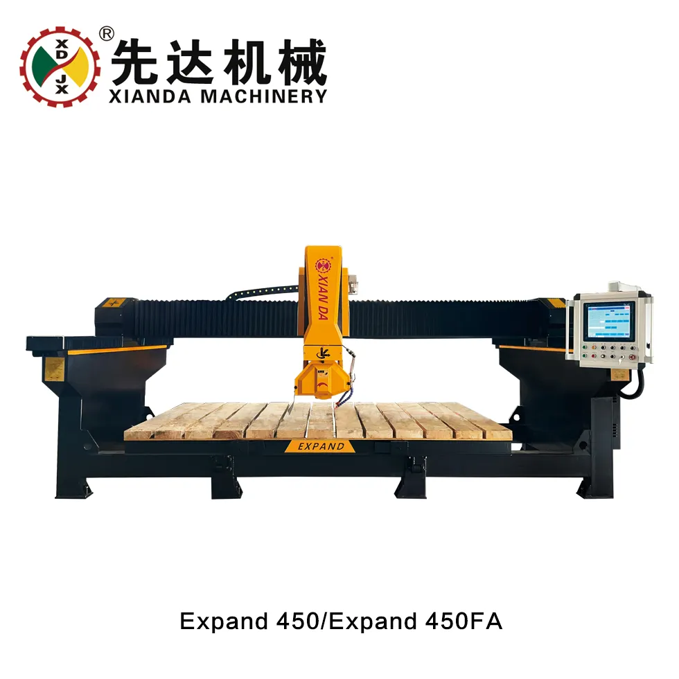 Tự động th&ocirc;ng minh Monoblock 5 trục CNC Bridge Saw Cutting Machine cho Granite Marble Quartz với 3400 * 2000 * 180mm Max Processing Size 15kw Motor 380V Power 9