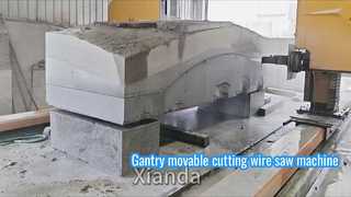 Máy cắt dây kim cương có thể di chuyển bằng giàn công nghiệp để chế tạo khối đá granite