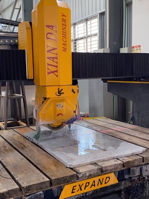 Chi tiết cao 4 trục cây cầu đá máy cắt slab cho tấm hình quạt và đặc biệt hình dạng cạnh hồ sơ