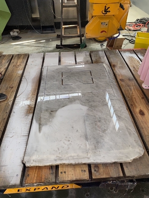Chi tiết cao 4 trục cây cầu đá máy cắt slab cho tấm hình quạt và đặc biệt hình dạng cạnh hồ sơ