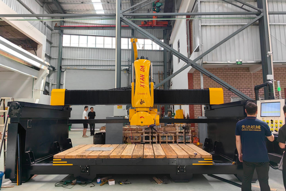 Hệ thống Ý 5 trục CNC Bridge Saw Milling Machinery Nhà bếp Thủy rửa mặt Bàn đặc biệt hình dạng