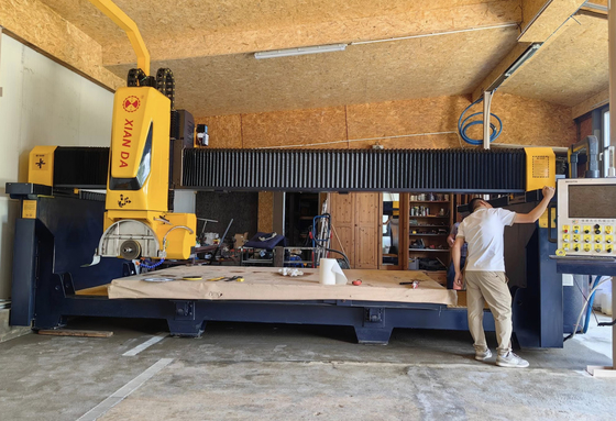 Hệ thống Ý 5 trục CNC Bridge Saw Milling Machinery Nhà bếp Thủy rửa mặt Bàn đặc biệt hình dạng