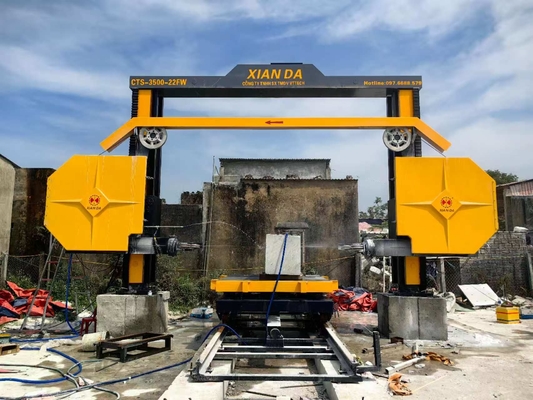 Máy cưa dây kim cương CNC với 4 bánh máy bay để cắt đá công nghiệp