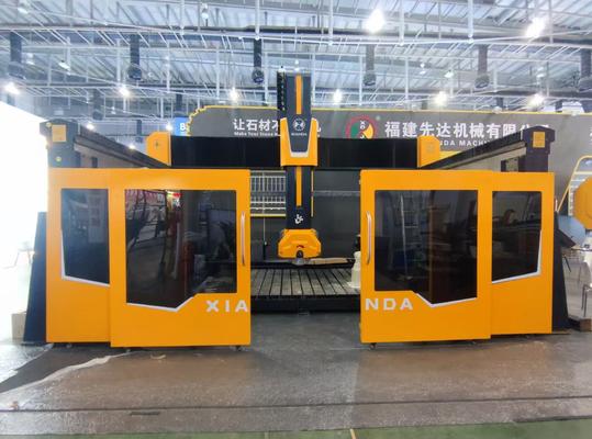 5 trục CNC Router với 20 kW BT40 Spindle True 5-Axis Simultaneous Control và Hybrid Table Design cho cắt đá chính xác