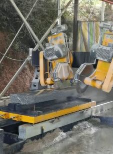 CNC Twin Blade Stone Arc Chamfering Machine cho Granite & Marble 45 ° Độ chính xác cao