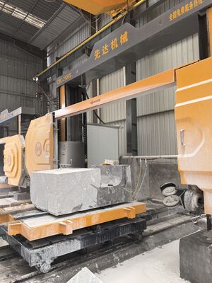 Máy CNC Mono Wire Saw Machine 4-Axis Linkage 2500x3000x1500mm cho Marble Granite Arc Slab Column Roman Pillar Stone Cutting Processing