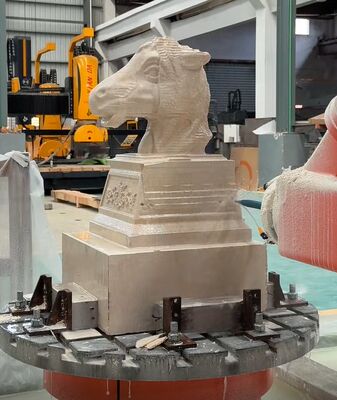 Máy cắt đá CNC Robot 6 trục với điều khiển nội suy và trục chính BT40 cho điêu khắc quy mô lớn lên đến 3100mm