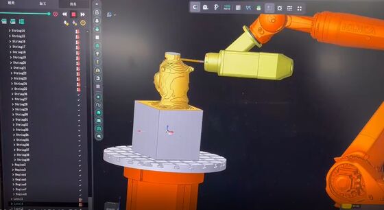 Máy cắt đá CNC Robot 6 trục với điều khiển nội suy và trục chính BT40 cho điêu khắc quy mô lớn lên đến 3100mm