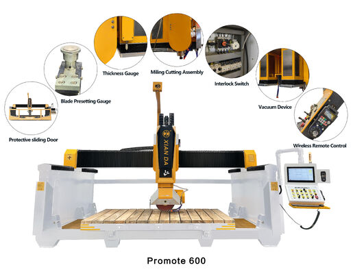 Máy cắt cầu tự động 5 trục với hệ thống DDX cho gia công đá và kích thước tối đa 3200x2000mm