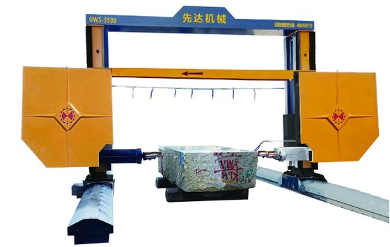 Máy cưa dây kim cương di động với kích thước xử lý tối đa 3500*3500*2200mm và điều khiển CNC/PLC để cắt đá có độ chính xác cao