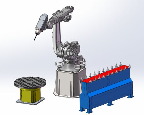 Máy cắt đá robot CNC 6 trục với điều khiển can thiệp và trục BT40 cho chạm khắc quy mô lớn 3100mm