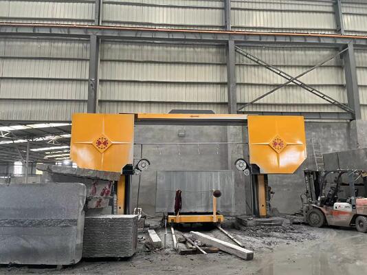 Máy cưa dây kim cương điều khiển PLC cho đá Granite Marble với kích thước xử lý tối đa 3500x3500x1800mm và động cơ chính 15KW