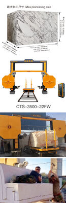 Máy cưa dây kim cương CNC với xe đẩy xoay 360°, đường kính bánh xe 1600mm và mức tiêu thụ nước 4m³/h