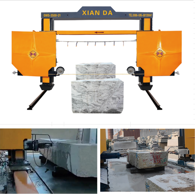 Máy cưa dây CNC PLC di động Gantry để cắt khối đá lớn