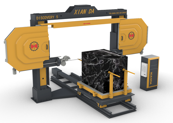 Máy cưa dây kim cương CNC 5 trục với động cơ chính 11kw để gia công hình dạng 3D trên đá cẩm thạch và đá granit