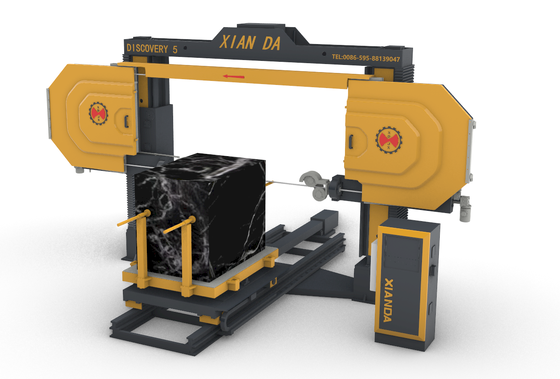 Máy cưa dây kim cương CNC 5 trục với động cơ chính 11kw để gia công hình dạng 3D trên đá cẩm thạch và đá granit