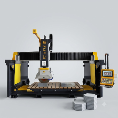 Máy cưa CNC cầu 5 trục với khả năng xoay lưỡi 360° và kích thước gia công 3200x2000mm cho ngành chế tác đá