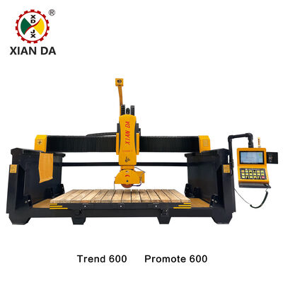 Xianda Trend 600 & Promote 600 5 trục CNC Bridge Saw Stone Cutting Machine cho Granite Quartz Countertop Nhân tạo Stone Mold Milling
