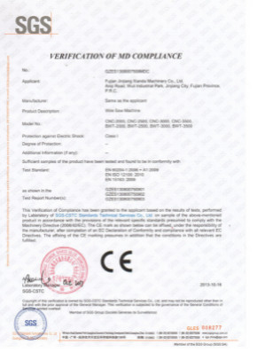 TRUNG QUỐC Fujian Xianda Machinery co.,ltd Chứng chỉ